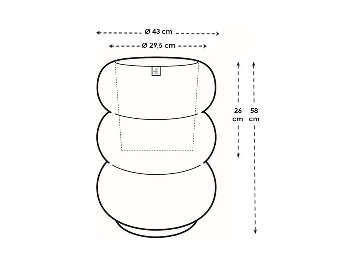 amber roll high 43cm leinenweiß